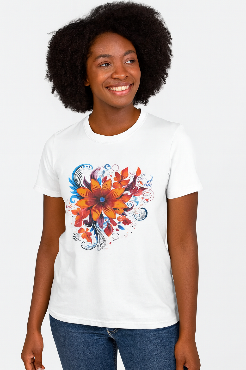 Floral Art Graphic T-Shirt