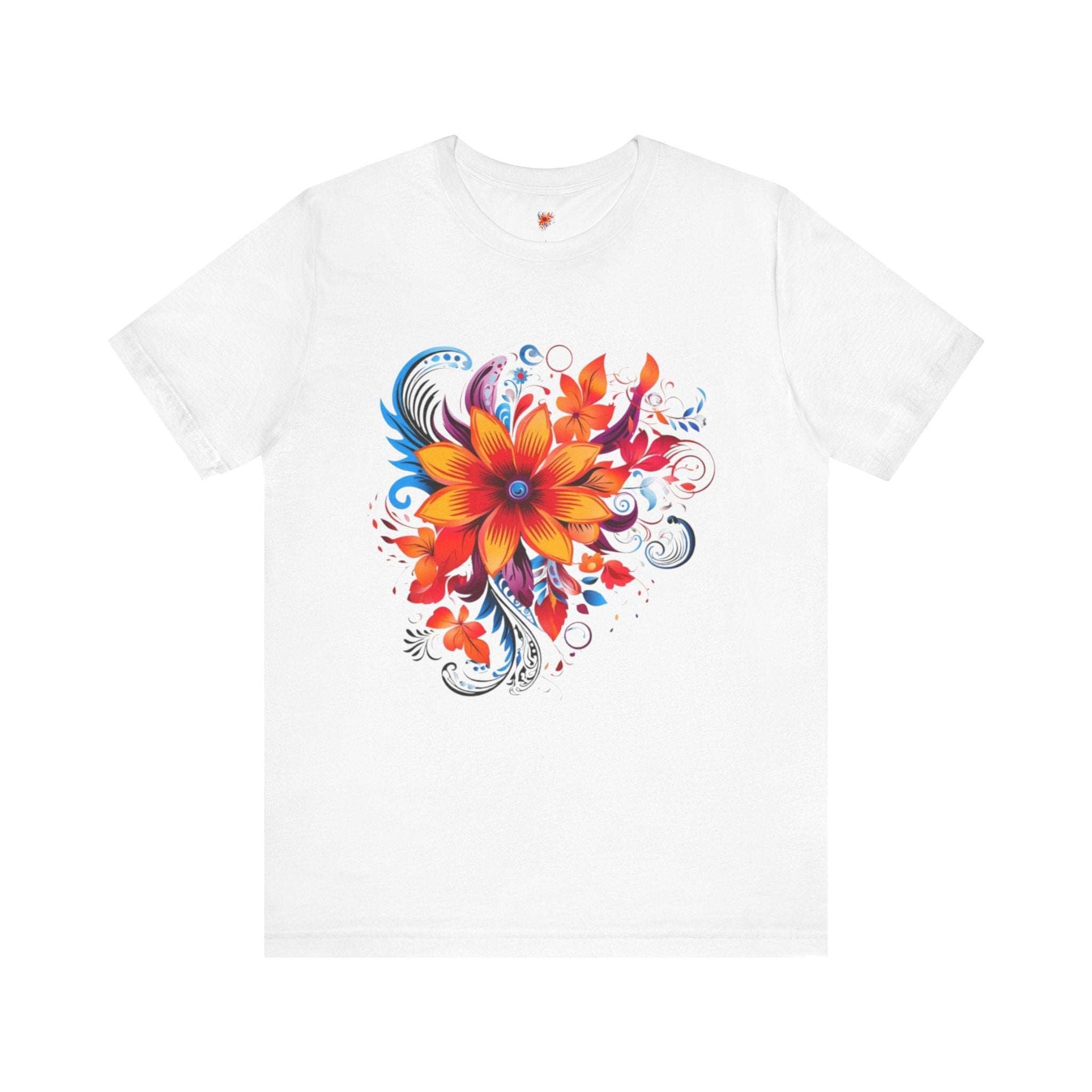 Vibrant Floral Art Jersey Tee for Nature Lovers